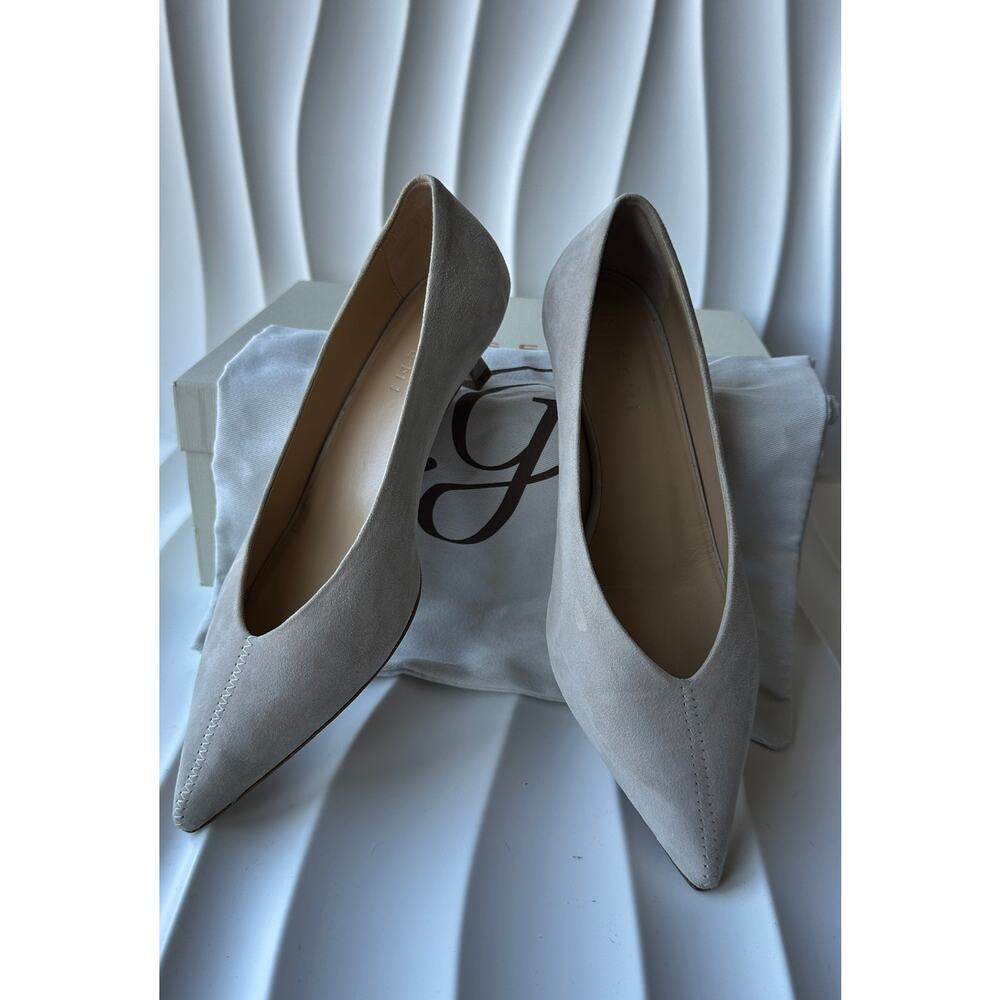 M. Gemi The Marzia Italian Kitten Heel Pumps Oatmeal Color